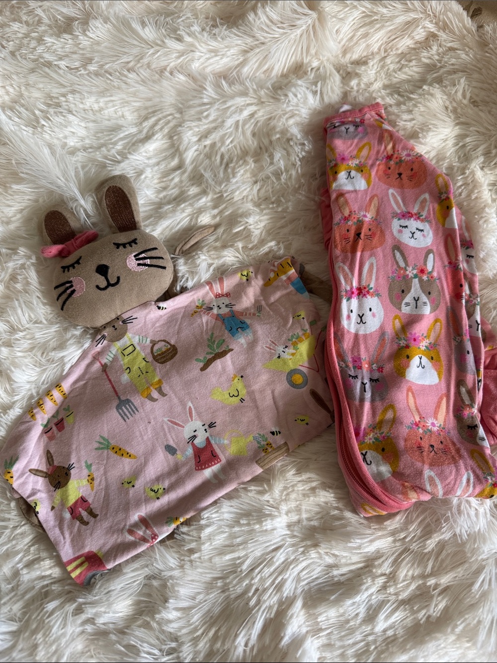 Little Sleepies Pink Bunny Garden Pajama Set